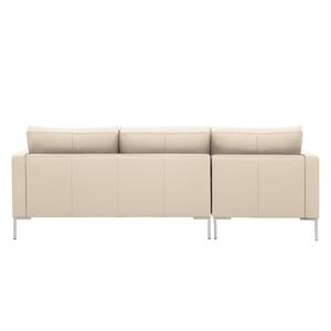 Ecksofa Portobello Echtleder Echtleder Gad: Creme - Breite: 207 cm - Longchair davorstehend links