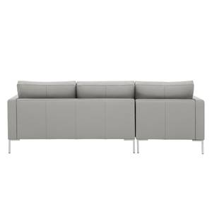 Hoekbank Portobello echt leer Echt leer Gad: Grijs - Breedte: 207 cm - Longchair vooraanzicht links