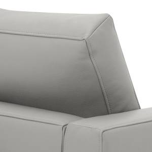 Hoekbank Portobello echt leer Echt leer Gad: Grijs - Breedte: 207 cm - Longchair vooraanzicht links