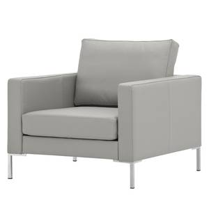 Fauteuil Portobello echt leer Echt leer Gad: Grijs - Hoekig