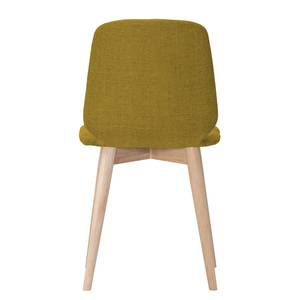 Chaises Helvig III (lot de 2) Tissu / Chêne massif - Tissu Vesta Rouge - Tissu Vesta : Jaune