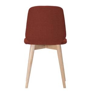 Chaises Helvig III (lot de 2) Tissu / Chêne massif - Tissu Vesta Rouge - Tissu Vesta : Rouge