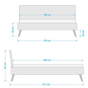 Bett Loca Eiche massiv - 160 x 200cm