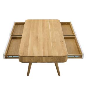 Tavolino da salotto Loca II Quercia parz. massello - Quercia / Bianco