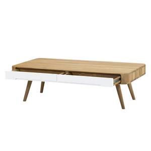 Tavolino da salotto Loca II Quercia parz. massello - Quercia / Bianco