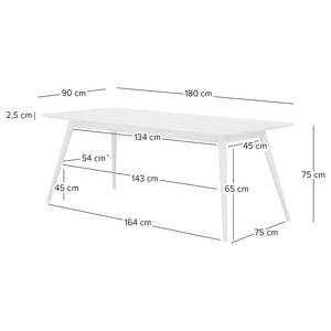 Table en bois massif SANDER Chêne massif - Chêne - 180 x 90 cm