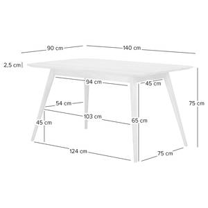 Houten eettafel SANDER massief eikenhout - Lichte eikenhouten - 140 x 90 cm