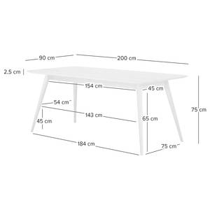 Houten eettafel SANDER massief eikenhout - Lichte eikenhouten - 200 x 90 cm