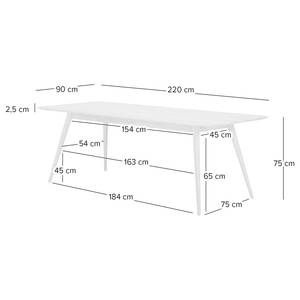 Massiver Esstisch SANDER Eiche massiv - Eiche Hell - 220 x 90 cm