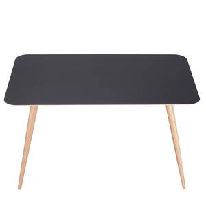 Table Viggo Chêne partiellement massif / Linoléum - Anthracite / Chêne - 140 x 90 cm