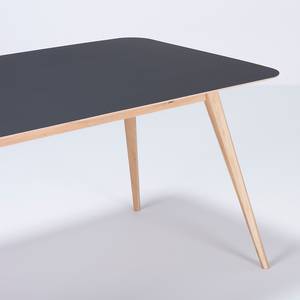 Table Viggo Chêne partiellement massif / Linoléum - Anthracite / Chêne - 140 x 90 cm