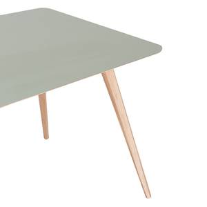 Table Viggo Chêne partiellement massif / Linoléum - Vert olive / Chêne - 140 x 90 cm