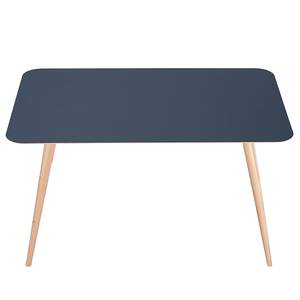 Table Viggo Chêne partiellement massif / Linoléum - Bleu pétrole / Chêne - 140 x 90 cm