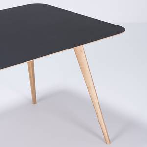 Table Viggo Chêne partiellement massif / Linoléum - Anthracite / Chêne - 160 x 90 cm