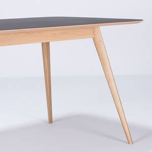 Eettafel Viggo deels massief eikenhout/linoleum - Antracietkleurig/eikenhout - 160x90cm