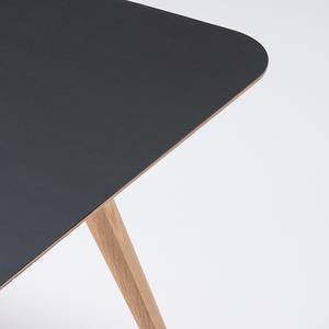 Tavolo da pranzo Viggo Quercia parz. masello / Linoleum - Color antracite / Quercia - 160 x 90 cm