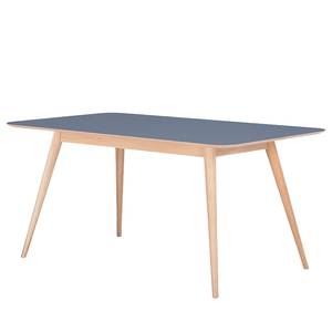 Eettafel Viggo deels massief eikenhout/linoleum - Petrolblauw/eikenhout - 160x90cm