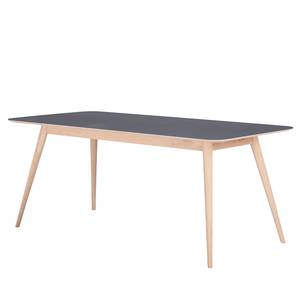 Table Viggo Chêne partiellement massif / Linoléum - Anthracite / Chêne - 180 x 90 cm