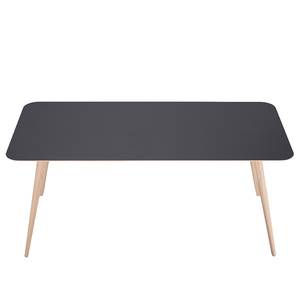 Table Viggo Chêne partiellement massif / Linoléum - Anthracite / Chêne - 180 x 90 cm