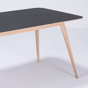 Table Viggo Chêne partiellement massif / Linoléum - Anthracite / Chêne - 180 x 90 cm