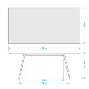 Eettafel Viggo deels massief eikenhout/linoleum - Olijfgroen/eikenhout - 180x90cm