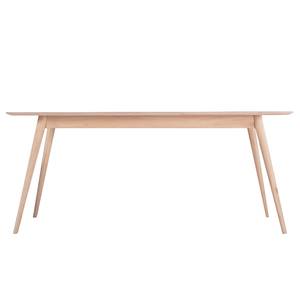 Table Viggo Chêne partiellement massif / Linoléum - Vert olive / Chêne - 180 x 90 cm