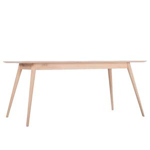Table Viggo Chêne partiellement massif / Linoléum - Vert olive / Chêne - 180 x 90 cm