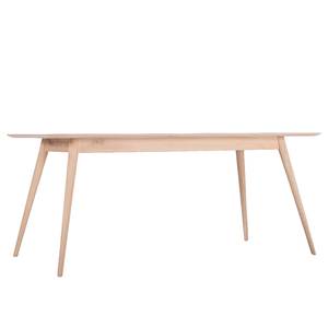 Table Viggo Chêne partiellement massif / Linoléum - Bleu pétrole / Chêne - 180 x 90 cm