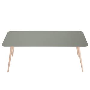 Table Viggo Chêne partiellement massif / Linoléum - Vert olive / Chêne - 200 x 90 cm