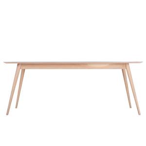 Table Viggo Chêne partiellement massif / Linoléum - Vert olive / Chêne - 200 x 90 cm