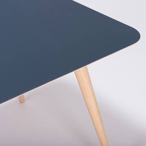 Table Viggo Chêne partiellement massif / Linoléum - Bleu pétrole / Chêne - 200 x 90 cm