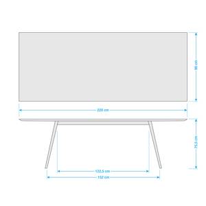 Eettafel Viggo deels massief eikenhout/linoleum - Antracietkleurig/eikenhout - 220x90cm