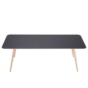 Table Viggo Chêne partiellement massif / Linoléum - Anthracite / Chêne - 220 x 90 cm