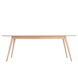 Table Viggo Chêne partiellement massif / Linoléum - Vert olive / Chêne - 220 x 90 cm