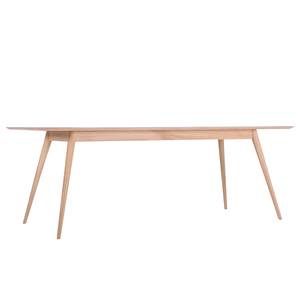 Table Viggo Chêne partiellement massif / Linoléum - Vert olive / Chêne - 220 x 90 cm