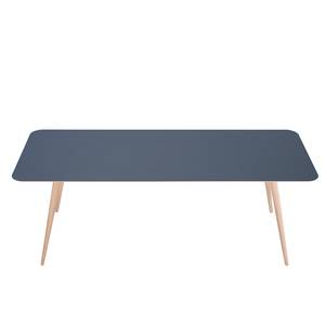 Table Viggo Chêne partiellement massif / Linoléum - Bleu pétrole / Chêne - 220 x 90 cm