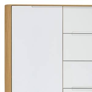 Sideboard Loca II Eiche teilmassiv - Weiß / Wildeiche - Breite: 135 cm