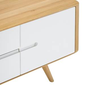 Sideboard Loca I Wildeiche massiv - Weiß / Wildeiche - Breite: 135 cm