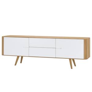 Sideboard Loca I Wildeiche massiv - Weiß / Wildeiche hell - Breite: 180 cm