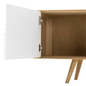 Dressoir Loca I massief wild eikenhout - Wit / Wildeikenhouten licht - Breedte: 180 cm