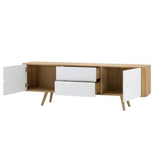 Buffet Loca I Chêne sauvage massif - Blanc / Chêne sauvage clair - Largeur : 180 cm