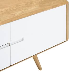 Sideboard Loca I Wildeiche massiv - Weiß / Wildeiche hell - Breite: 180 cm