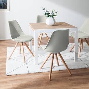 Sedia per sala da pranzo LINDHOLM materiale sintetico / legno massello di faggio - Color grigio chiaro - Set da 2