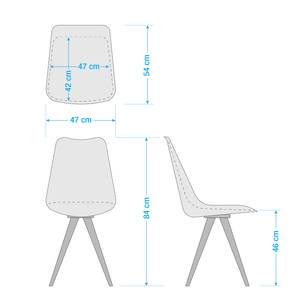 Sedia per sala da pranzo LINDHOLM materiale sintetico / legno massello di faggio - Color grigio chiaro - Set da 2