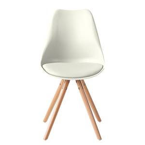 Chaise LINDHOLM Matière synthétique / Hêtre massif - Blanc - Lot de 2