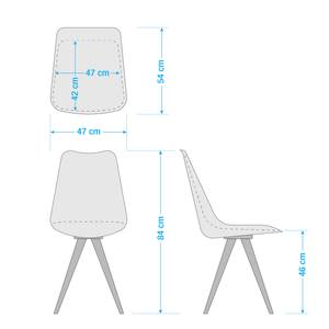 Esszimmerstuhl LINDHOLM Kunststoff / Buche massiv - Eisblau - 2er Set