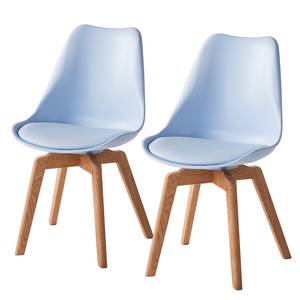 Chaises Woodwynn (lot de 2) Matière synthétique / Hêtre massif - Bleu glacier