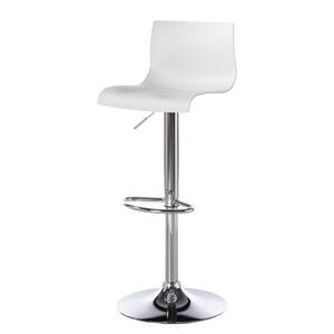 Chaise de bar Falkland Matière synthétique / Métal - Blanc - Chrome brillant - 1 chaise