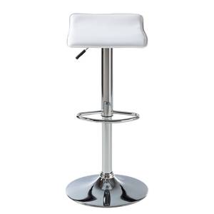 Tabourets de bar Soraia (lot de 2) Imitation cuir - Blanc / Chrome