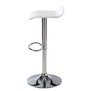 Tabourets de bar Soraia (lot de 2) Imitation cuir - Blanc / Chrome